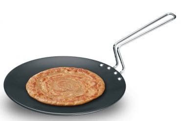 Hawkins Futura 26 cm Tava, Hard Anodised Tawa with Stainless Steel Handle, Black (AT26)