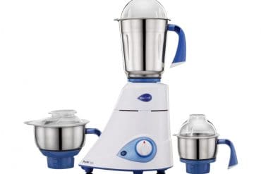 Preethi Blue Leaf Gold MG 150 mixer grinder, 750 watt, White, 3jars - Storage Air-Tight Container, FBT motor with 5yr Warranty & Lifelong Free Service, Standard