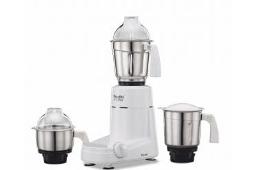 Preethi Eco Chef MG 159 Mixer Grinder, 600 watt, 3 jar , White 5yr Warranty & Lifelong Free Service, Standard