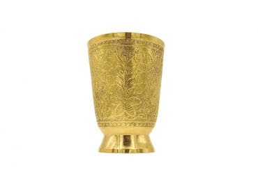 Brass Flower Design Glass