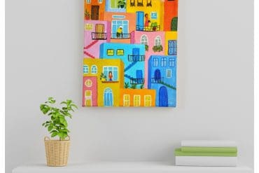 Modern Art Painting - Buildings with wedges