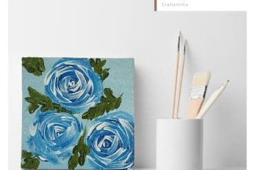 Modern Art Painting - Blue Roses