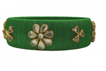 Silk THread Green Bangle