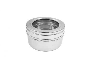 Stainless Steel Round Box With Transparent Lid