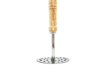 Stainless Steel Vegetable, Potato, Pav Masher with Wooden Handle