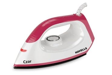 Havells Dry Iron Box Czar 1000W Ruby Red & White - GHGDICDW100