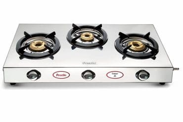Preethi Ember Stainless Steel 3-Burner Gas Stove, Manual