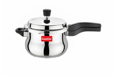 Anantha Steely Handi Stainless Steel Outer Lid Pressure Cooker-1.5 Litre,Silver