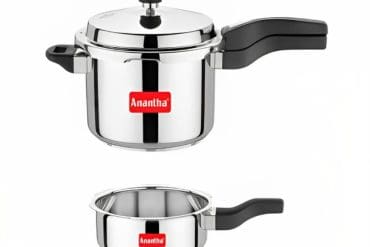 Anantha Steely Winning Combo Stainless Steel Pressure Cooker-3.5 Litre + 2 ltr Pan With out Lid