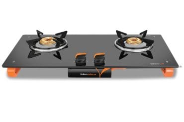 Vidiem Air Plus Glass Top  (Orange and Black) | 2 Burner Gas Stove |  Manual Ignition