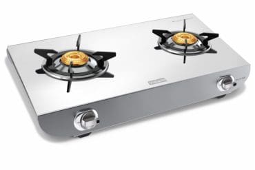 Vidiem  Tusker (Silver) | Stainless Steel 2 Burner Gas Stove | Manual Ignition