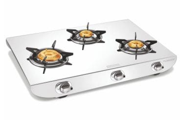 Vidiem  Tusker (Silver) | Stainless Steel 3 Burner Gas Stove | Manual Ignition