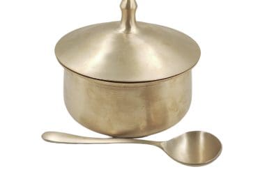 Bronze Serving Kansa Handi With Ladle ( Vengalam ) 1.295 kg