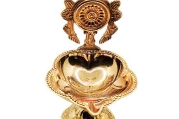 Traditional Decor Shankh Chakra  Deep Brass Diya