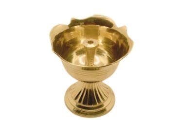 Brass Rose Flower Design Oil Lamp