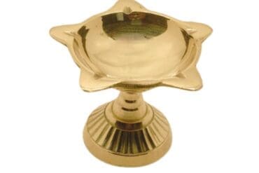Vintage Handcrafted  Brass Akhand Jyoti Diya (5 muk)