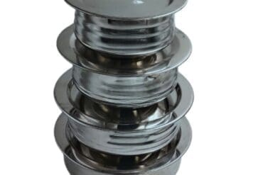 Stainless Steel  Uruli with Lid | Urli Vessel Cooking Stainless Steel | Serving Tope Handi (Set Of 4)