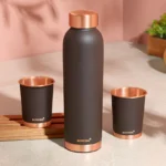 Borosil Copper Water Bottle With 2 Glass(Tumbler)