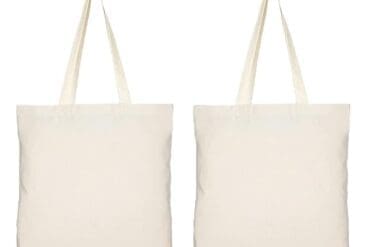 VPP Tote Bag - Reusable Cotton Bag - 44 cm Height * 36 cm Breadth with 30 cm Long Handle - Half White Color - 2pcs