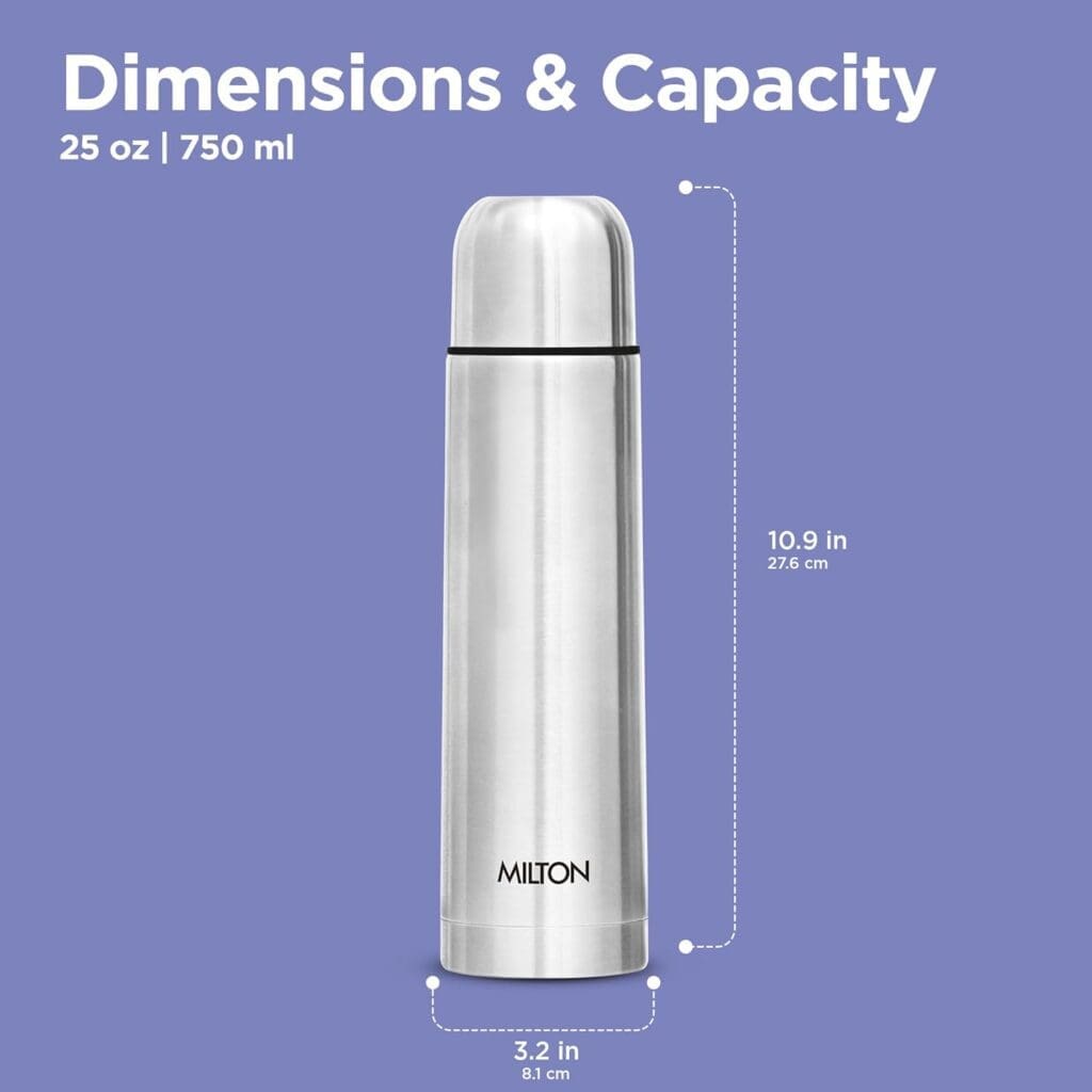 Milton Thermosteel Plain Lid Flask 750 Milliliters (Silver) - Image 2
