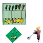 Fruit Shapes Stainless Steel  Kids Spoon and Dinner Fork (set 6 pcs) - Image 2