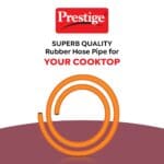 Prestige 1.5M LPG Rubber Hose Pipe with Reinforced Steel Wire, ISI Certified (Orange)