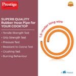 Prestige 1.5M LPG Rubber Hose Pipe with Reinforced Steel Wire, ISI Certified (Orange) - Image 2