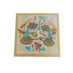 Brass Square Peacock Design Masala Box