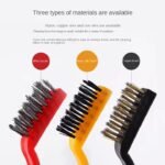 Plastic  3-Piece Wire Brush Set, Steel/Brass/Nylon Bristles - Image 2