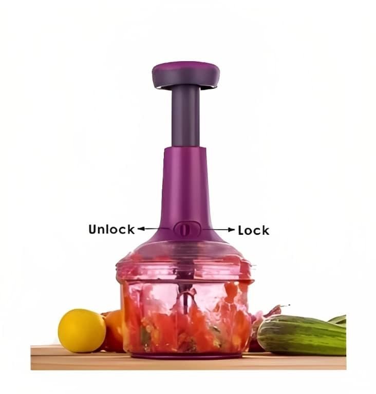 Super Mom Push & Chop Chopper |1000ml Manual Food Processor
