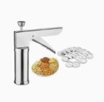 Apex Stainless Steel Sev Sancha With Handle Grip Include 15 Steel Jalis - Image 3