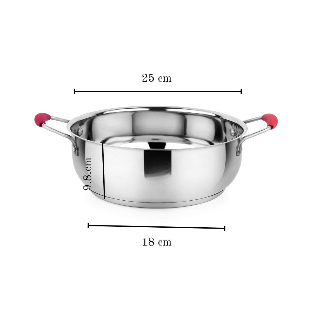 Stainless Steel Induction Base Kadai - No.14