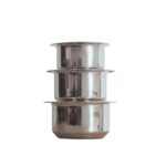 Stainless Steel Tope With Lid  Set 3 Pcs set - Image 2