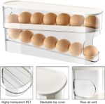 Automatic Rolling Egg Holder Rack  Kitchen Refrigerator Egg Dispenser 2 Layers - Image 6