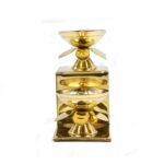 Brass Two Step Oil Lamp With Lotus Design Petal - Image 3