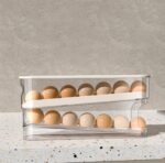 Automatic Rolling Egg Holder Rack  Kitchen Refrigerator Egg Dispenser 2 Layers - Image 7