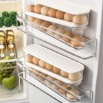 Automatic Rolling Egg Holder Rack  Kitchen Refrigerator Egg Dispenser 2 Layers - Image 4