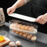 Automatic Rolling Egg Holder Rack  Kitchen Refrigerator Egg Dispenser 2 Layers - Image 5
