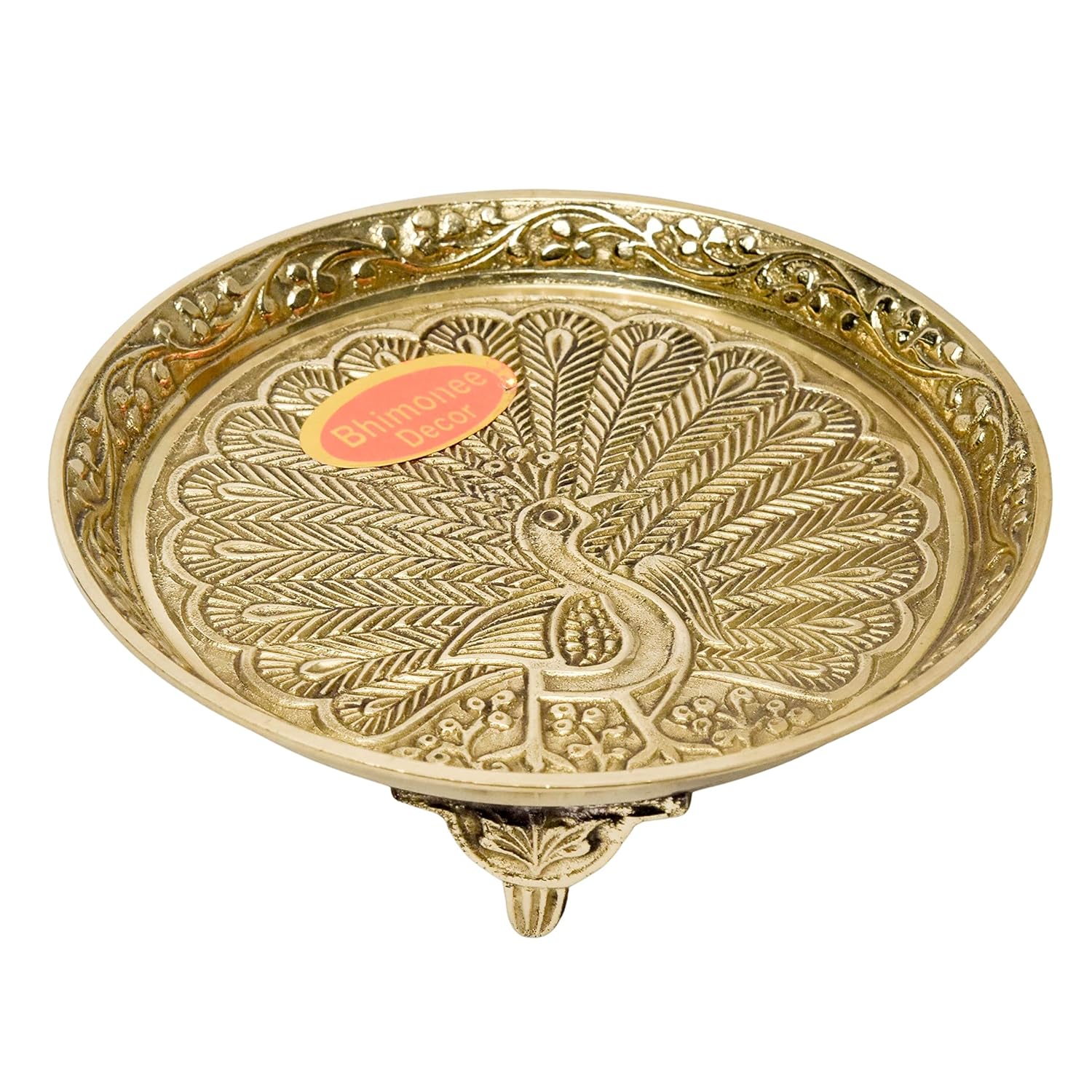 91dSN2uXW+L._SL1500_ Brass Peacock Design Pin Tray No-4 - Image 1