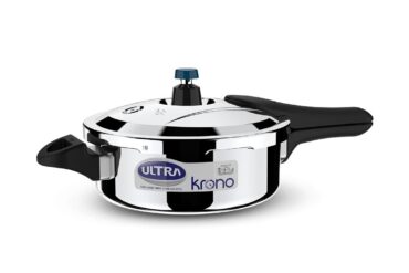 Ultra Triply Krono Pressure Cooker 3.5 Litre | Whistle Counter | Spillage Control | AISI 304 Food Grade Stainless Steel Cooker | 5 Years Warranty | Cooks Fast & Saves Gas | SCTS Technology