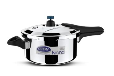 Ultra Triply Krono Pressure Cooker 4.5 Litre | Whistle Counter | Spillage Control | AISI 304 Food Grade Stainless Steel Cooker | 5 Years Warranty | 1.2 MM...