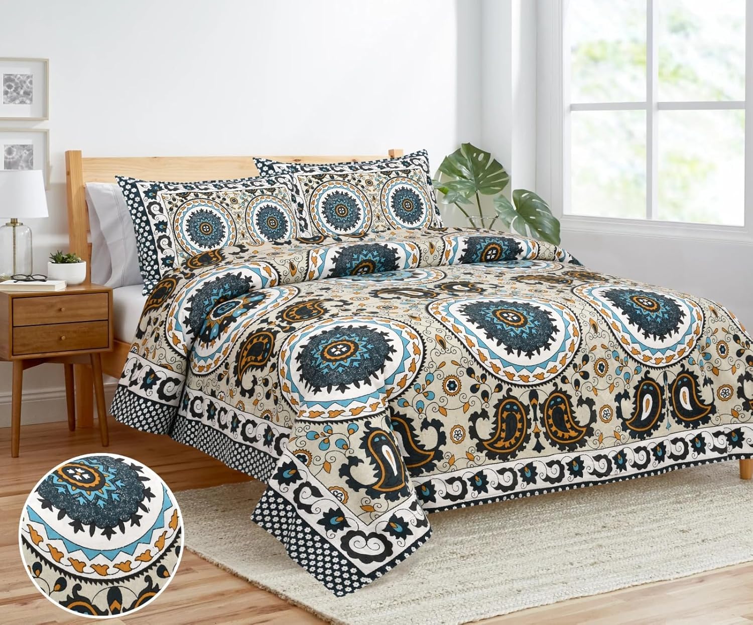 81-0CjBuH5L._SL1500_ Bedsheet for Double Bed King Size 6 1/2*5 with 2 Pillow Covers | Breathable & Super Soft - Image 1