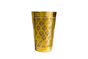 Brass Floral Etching Glass