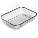 Stainless Steel Wire Mesh Basket, Rectangular, Kitchen Storage Organizer for Fruit, Vegetable Washing and Draining (Small) - Image 3
