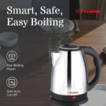 Premier Hydra Stainless Steel Electric Kettle with Stainless Steel Body  1.8 litre - Image 3