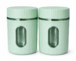 Storage Containers Set of 2 (600 ml Each) | Airtight Food Grade Plastic Jars with Transparent - Image 2