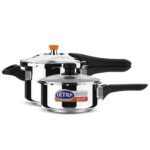 Ultra Duracook Mini Celebrations pack of 2L & 3L Pressure cooker,Gifting,SS304 FoodGrade,Interchangeable Lids,Frothcollector,Induction,3 Layer Composite Base,solid Bakelite handles,ISI,10Y Warranty