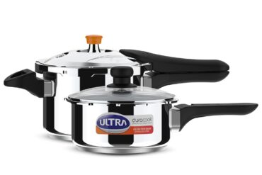 Ultra Duracook Mini Celebrations pack of 2L & 3L Pressure cooker,Gifting,SS304 FoodGrade,Interchangeable Lids,Frothcollector,Induction,3 Layer Composite Base,solid Bakelite handles,ISI,10Y Warranty