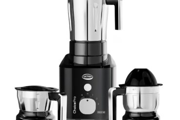 Ultra Choice Pro Mixer Grinder - Black | Fast & Heavy-Duty 1000W High Torque Motor with 5 Years Warranty | AISI 304 Food-Grade 3 SS Jar, 3 Speed Regular + Pulse
