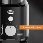 Ultra Choice Pro Mixer Grinder - Black | Fast & Heavy-Duty 1000W High Torque Motor with 5 Years Warranty | AISI 304 Food-Grade 3 SS Jar, 3 Speed Regular + Pulse - Image 4